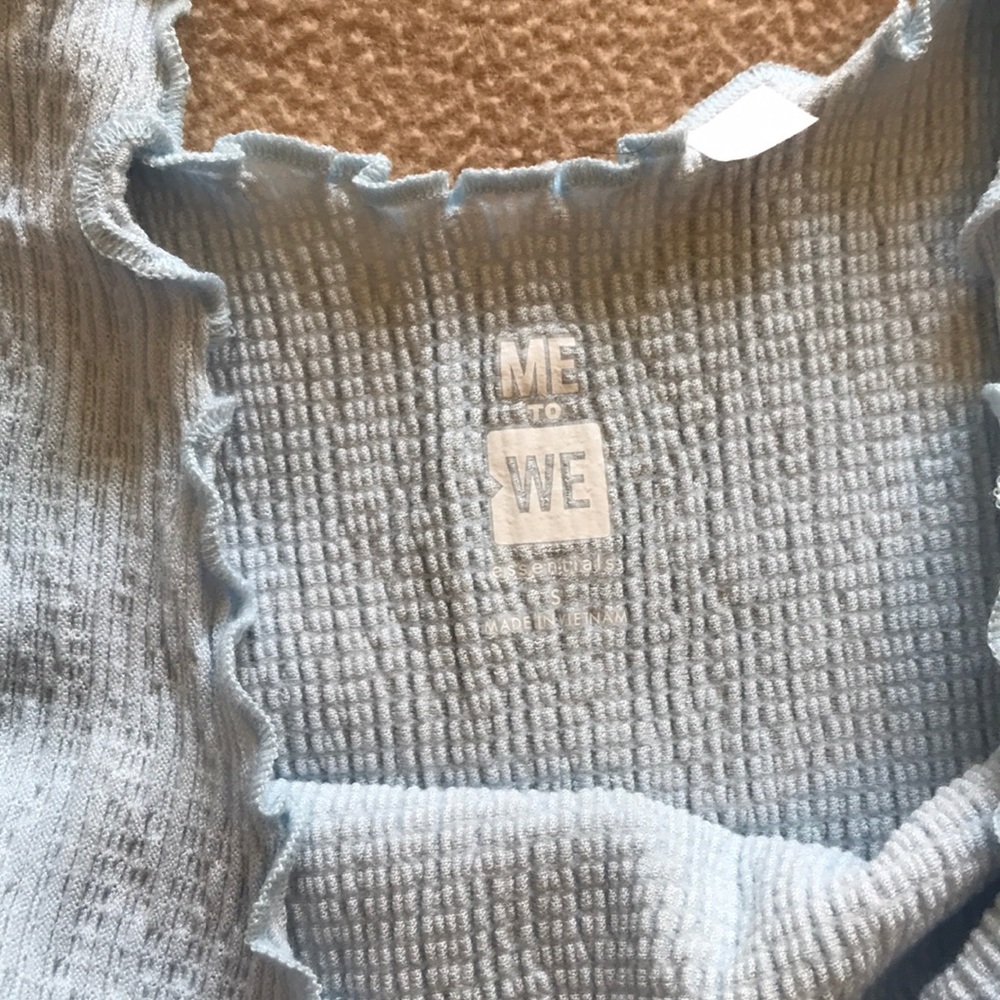 Light Blue Ruffle Tank Top - Picture 4 of 4